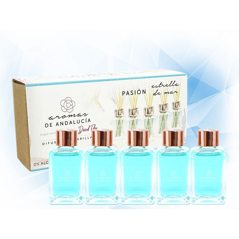 AROMATIZANTE KIT AROMAS DE ANDALUCIA PASION DIFUSOR EN VARILLAS 30 ML 5 PZAS AROMA ESTRELLA DE MAR