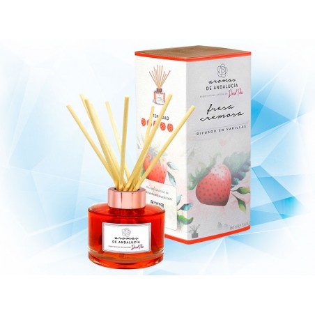 AROMATIZANTE AROMAS DE ANDALUCIA LUJURIA DIFUSOR EN VARILLAS 160 ML AROMA FRESA CREMOSA