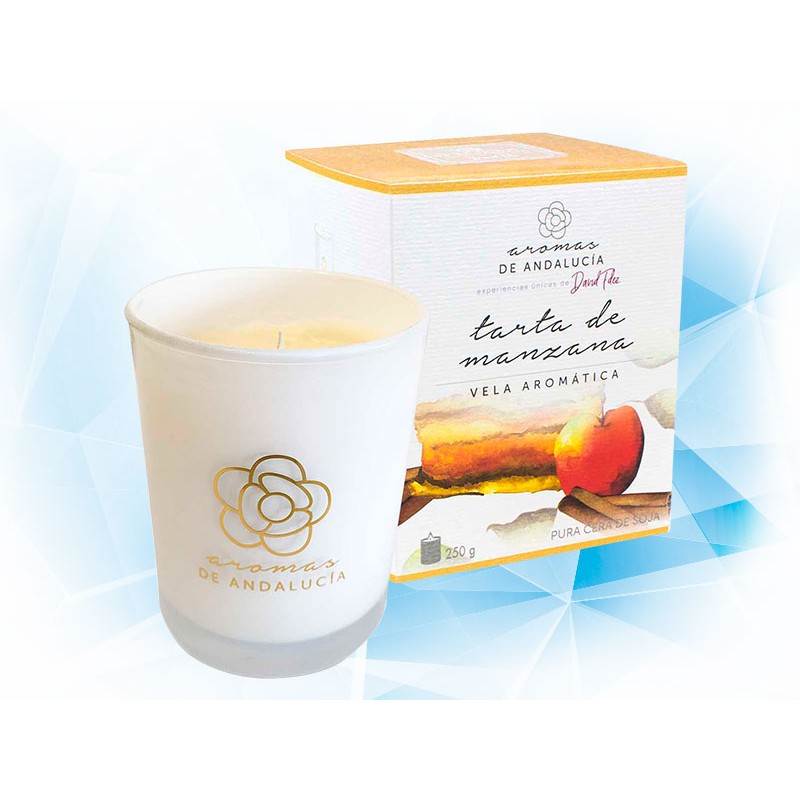 VELA AROMATICA AROMAS DE ANDALUCIA 250 GRS AROMA TARTA DE MANZANA 